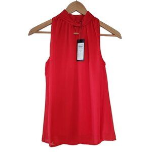 NWT Vero Moda Red Top Halter Neck Double Layer Chiffon